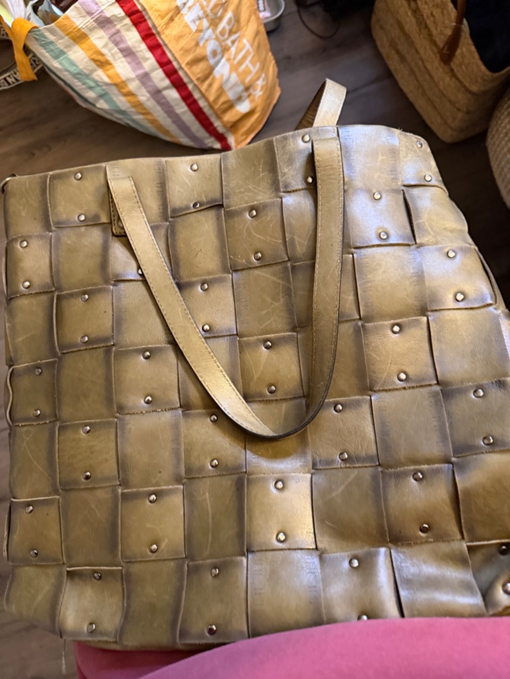 Marta Ponti Metallic Gold Shoulder Bag